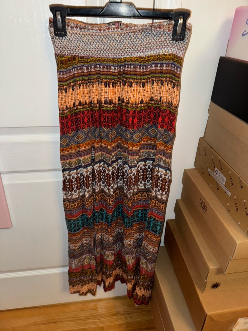 Boho Multicolor Printed Maxi Skirt - Women